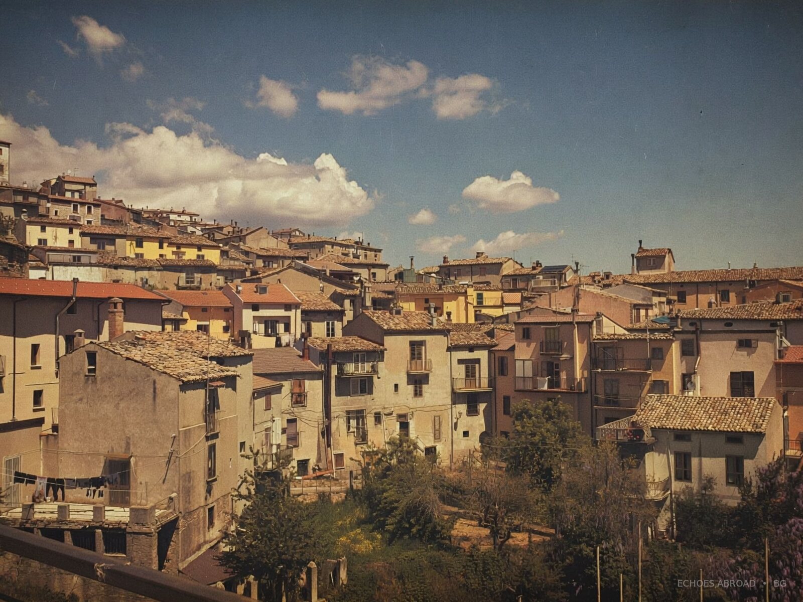 Sun-warmed windows and textured walls in Southern Italy